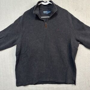 Polo By Ralph Lauren Men's XL Black‎ Pullover Sweater  Maroon Pony Cotton